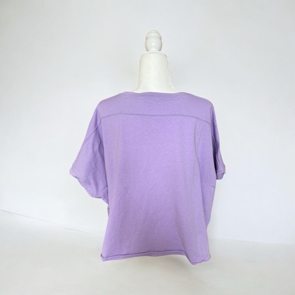 Lavender Cropped Knit Top - Picture 2 of 5